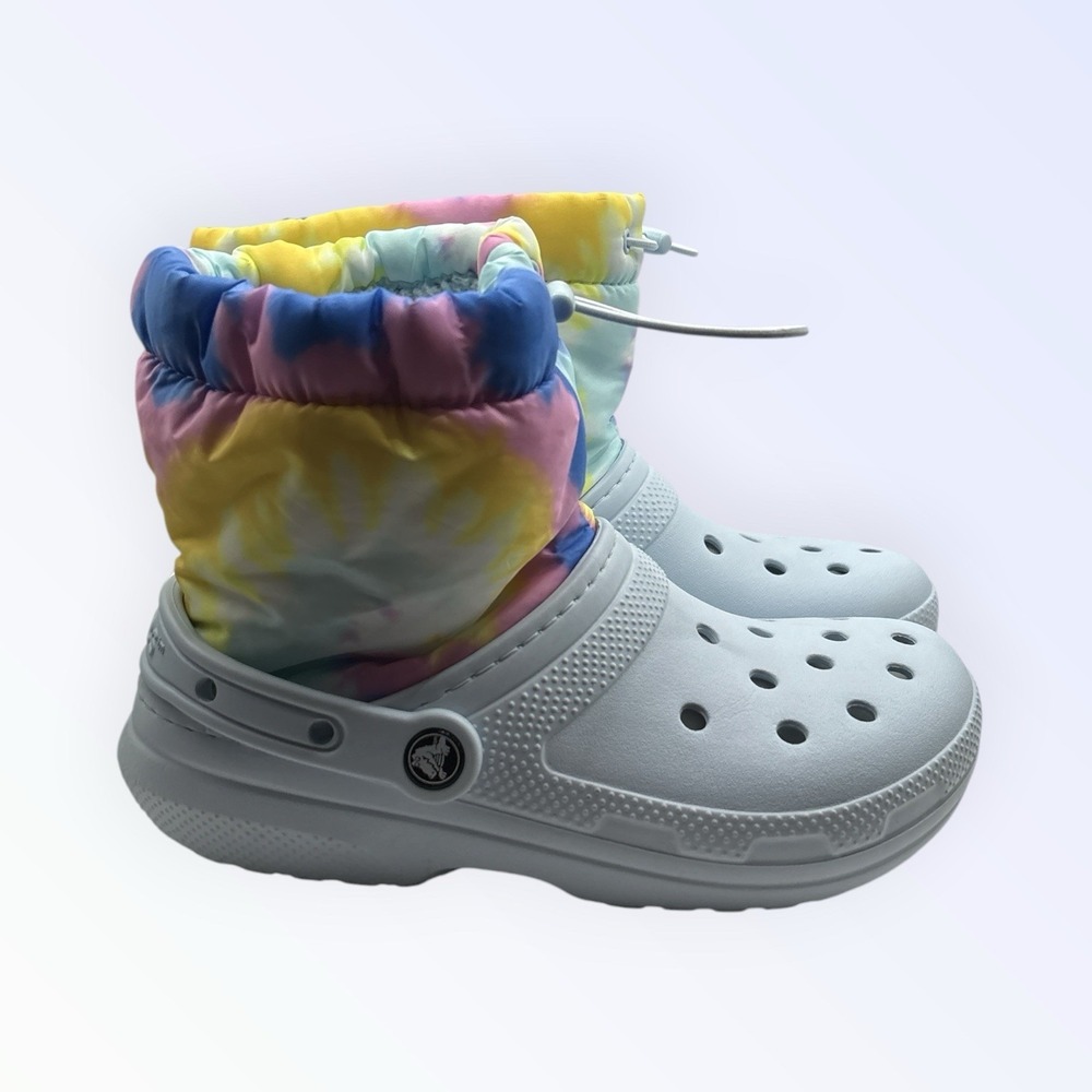 Crocs Boots Womens 7 Mens 5 Classic Lined Neo‎ Puff Snow Multicolor Ankle Top